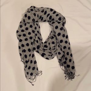 Limited Gray/Navy polka dot scarf